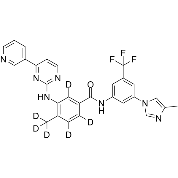 Nilotinib-d6 Chemical Structure Nilotinib-d6(Synonyms: AMN107-d6)