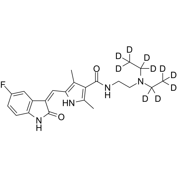 Sunitinib-d10 Chemical Structure Sunitinib-d10(Synonyms: SU 11248-d10)