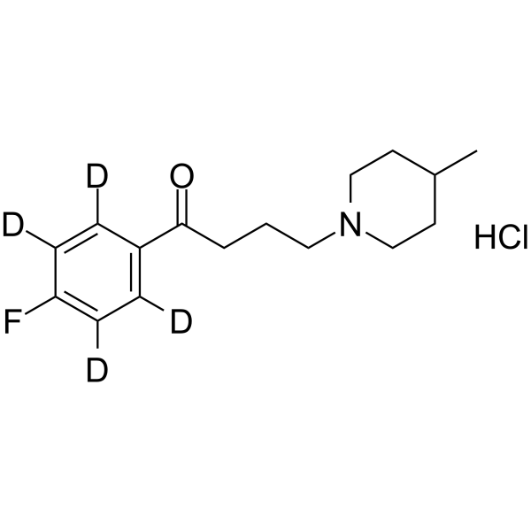 Methylperone-d4 hydrochloride Chemical Structure Methylperone-d4 hydrochloride(Synonyms: Eunerpan-d4; FG 5111-d4; Melpax-d4; Melperone hydrochloride-d4; Methylperone chloride-d4)