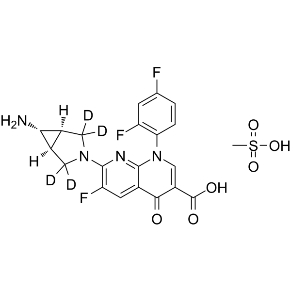 Trovafloxacin-d4 mesylate Chemical Structure Trovafloxacin-d4 mesylate(Synonyms: 曲伐沙星甲磺酸盐 d4 (甲磺酸盐))