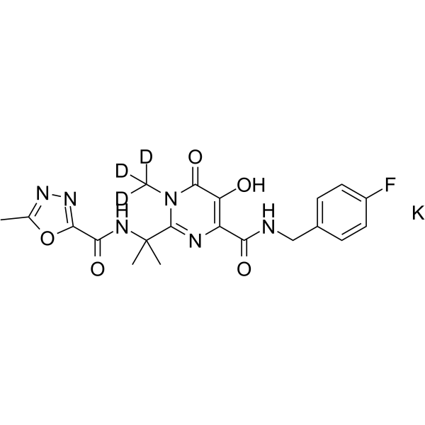 Raltegravir-d3 potassium Chemical Structure Raltegravir-d3 potassium(Synonyms: MK 0518-d3 potassium)