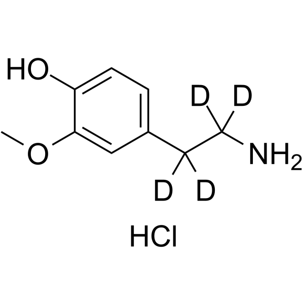 3-Methoxytyramine-d4 hydrochloride Chemical Structure 3-Methoxytyramine-d4 hydrochloride(Synonyms: 3-O-methyl Dopamine-d4 hydrochloride)