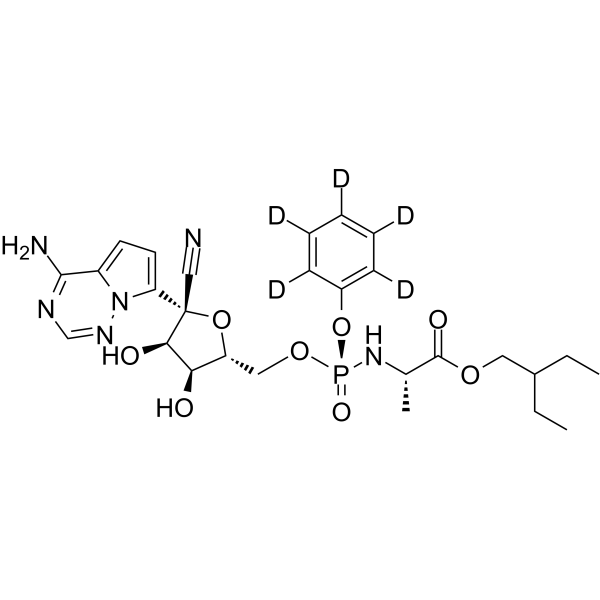 Remdesivir-d5 Chemical Structure Remdesivir-d5(Synonyms: 瑞德西韦-D5; GS-5734-d5)