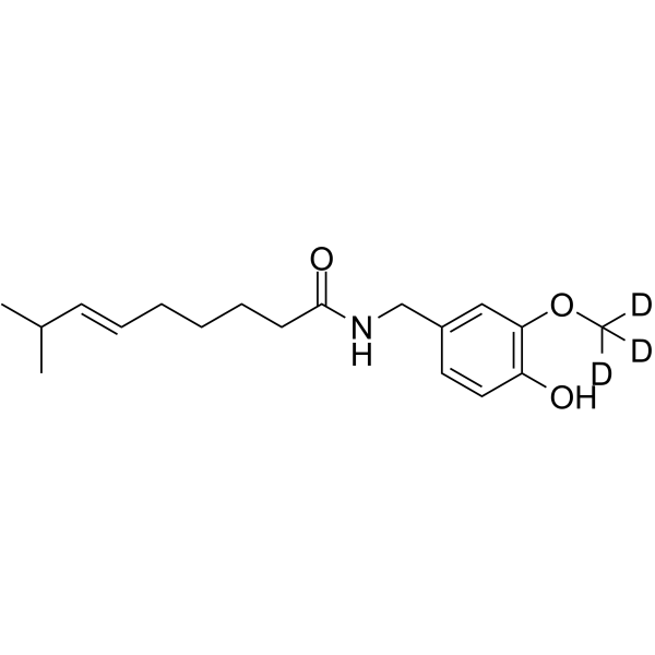 Capsaicin-d3 Chemical Structure Capsaicin-d3(Synonyms: (E)-Capsaicin-d3)