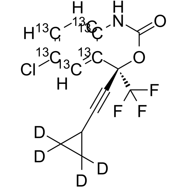 Efavirenz-13C6 Chemical Structure Efavirenz-13C6(Synonyms: DMP 266-13C6; EFV-13C6; L-743726-13C6)