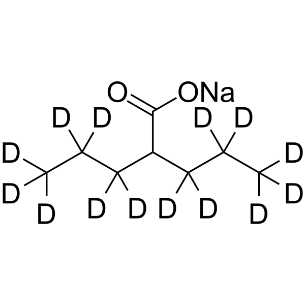 Valproic acid-d14 sodium Chemical Structure Valproic acid-d14 sodium(Synonyms: Sodium Valproate-d14 sodium)
