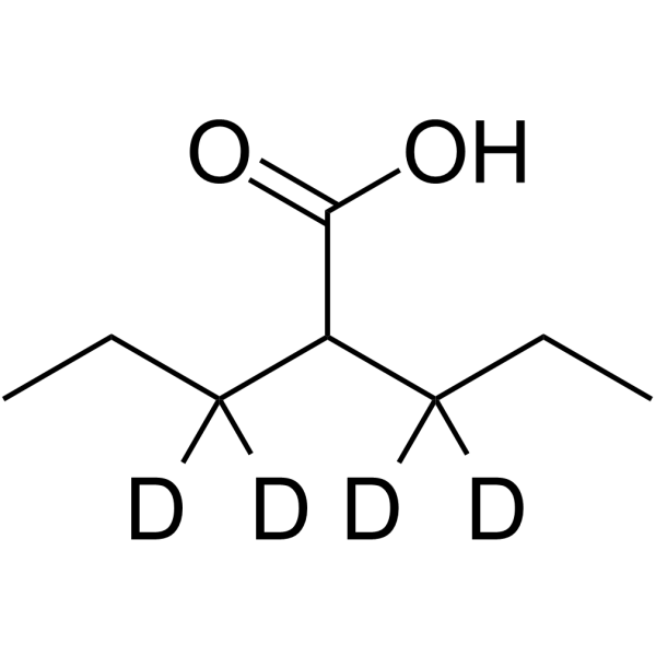 Valproic acid-d4 Chemical Structure Valproic acid-d4(Synonyms: VPA-d4; 2-Propylpentanoic Acid-d4)