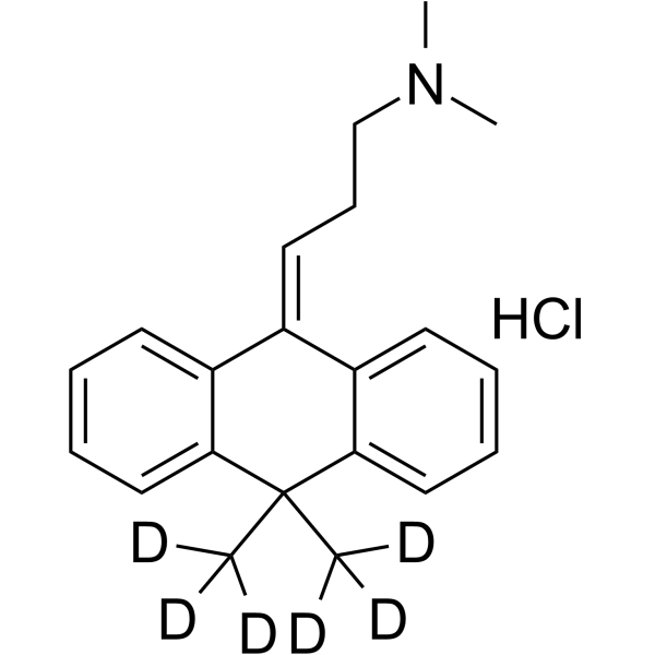 Melitracen-d6 hydrochloride Chemical Structure Melitracen-d6 hydrochloride(Synonyms: 盐酸美力他欣 d6 (盐酸盐))