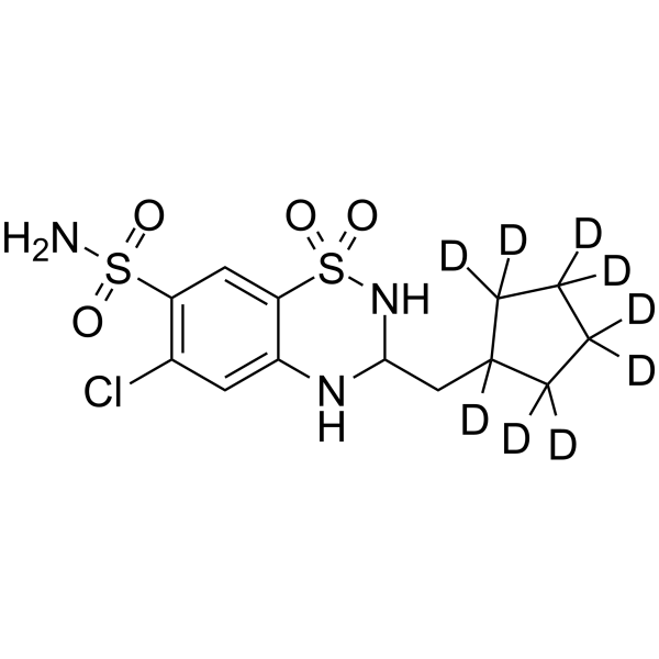 Benesal-d9(Synonyms: Ciba 8341-Su-d9;  Cyclomethiazide-d9;  Cyclometiazid-d9;  Cyclopenthiazide-d9;  Cyclopentiazid-d9;  NSC 107679-d9;  Navidreks-d9;  Navidrex-d9;  Navidrix-d9;  Salimed-d9;  Salimid-d9;  Salurilo-C-d9;  Su 8341-d9;  Tsiklometiazid-d9;  Ultra-Minzil-d9)