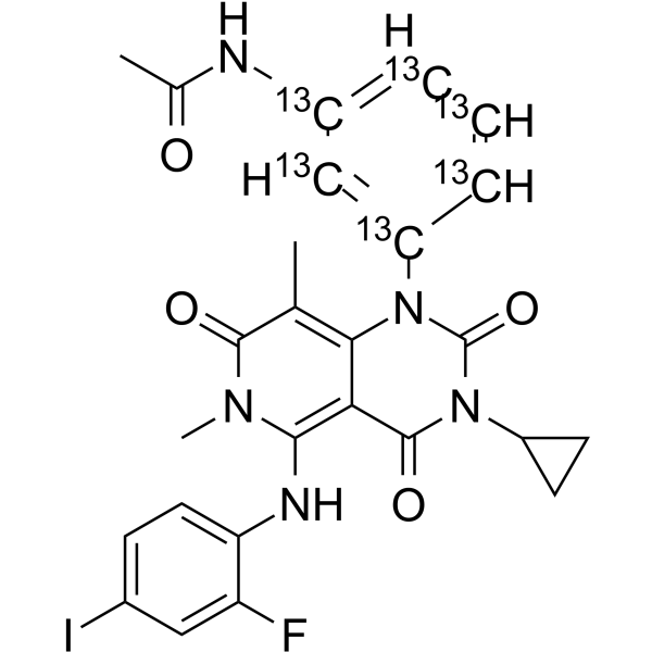 Trametinib-13C6 Chemical Structure Trametinib-13C6(Synonyms: 曲美替尼 13C6)