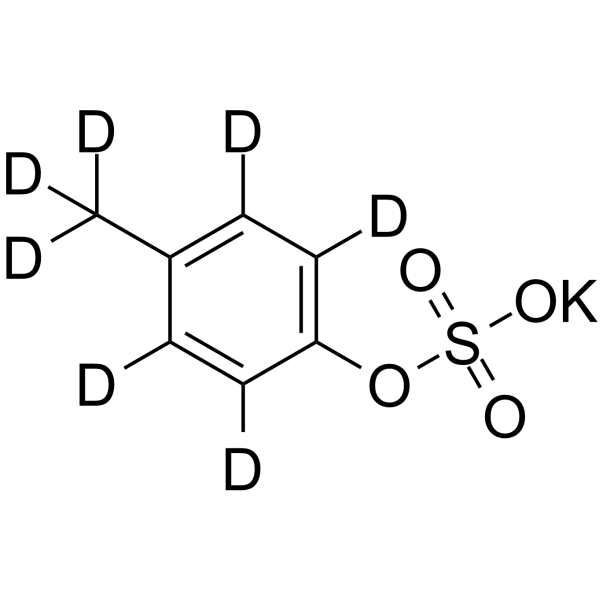 p-Cresol sulfate-d7 potassium Chemical Structure p-Cresol sulfate-d7 potassium(Synonyms: p-Tolyl sulfate-d7 potassium)