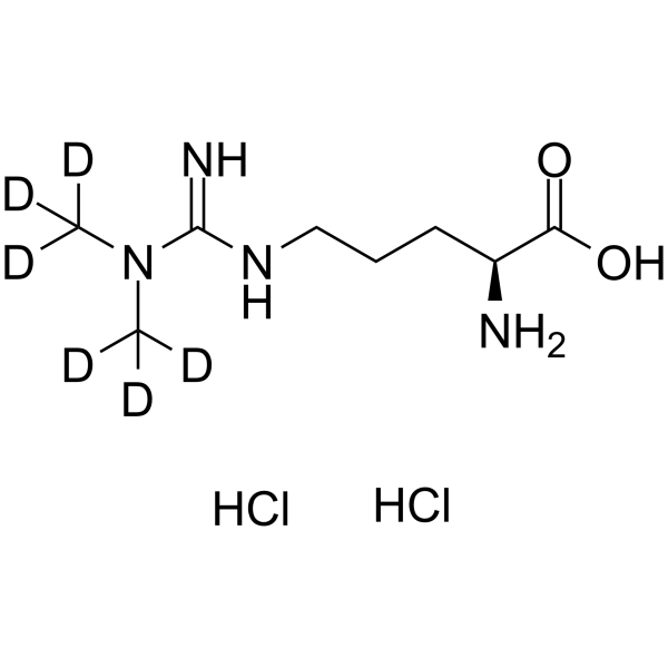 Asymmetric-dimethylarginine-d6 dihydrochloride Chemical Structure Asymmetric-dimethylarginine-d6 dihydrochloride