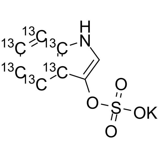 Indoxyl Sulfate Potassium Salt-13C6 Chemical Structure Indoxyl Sulfate Potassium Salt-13C6