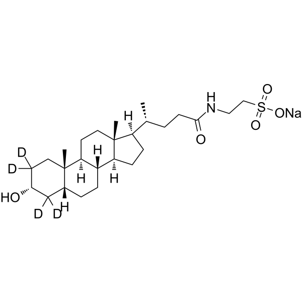 Taurolithocholic acid-d4 sodium Chemical Structure Taurolithocholic acid-d4 sodium