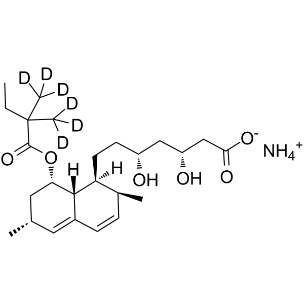 Simvastatin acid-d6 ammonium Chemical Structure Simvastatin acid-d6 ammonium(Synonyms: Tenivastatin-d6 ammonium)