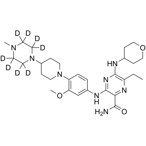 Gilteritinib-d8 Chemical Structure Gilteritinib-d8(Synonyms: ASP2215-d8)