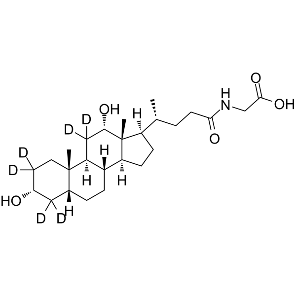 Glycodeoxycholic acid-d6 Chemical Structure Glycodeoxycholic acid-d6(Synonyms: 甘氨脱氧胆酸 d6)