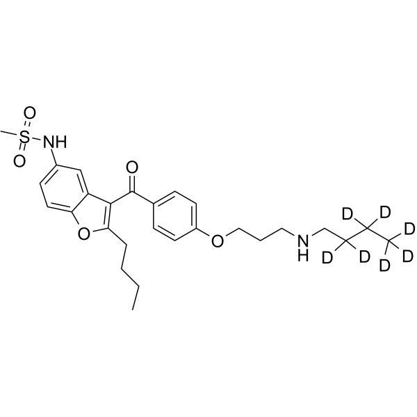 Debutyldronedarone-d7 Chemical Structure Debutyldronedarone-d7(Synonyms: SR35021-d7)