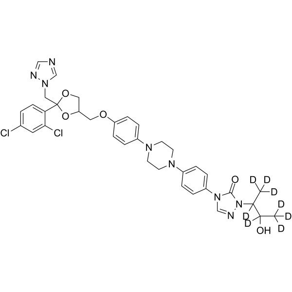 Hydroxy Itraconazole-d8 Chemical Structure Hydroxy Itraconazole-d8(Synonyms: R-63373-d8)