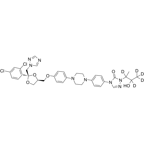 (2R,4S)-Hydroxy Itraconazole-d5 Chemical Structure (2R,4S)-Hydroxy Itraconazole-d5(Synonyms: (2R,4S)-R-63373-d5)