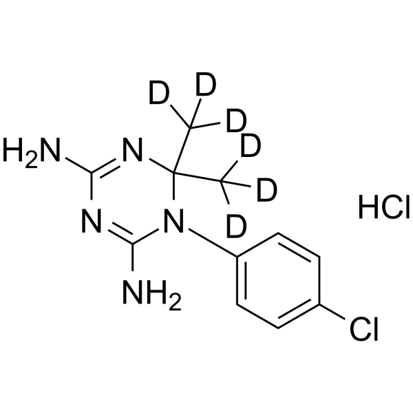 Cycloguanil-d6 hydrochloride Chemical Structure Cycloguanil-d6 hydrochloride(Synonyms: 环氯胍盐酸盐 d6 (盐酸盐))
