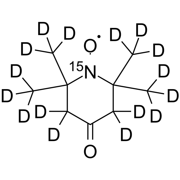 Tempone 15N,D16 Chemical Structure Tempone 15N,D16(Synonyms: 4-Oxo-Tempo 15N,D16)