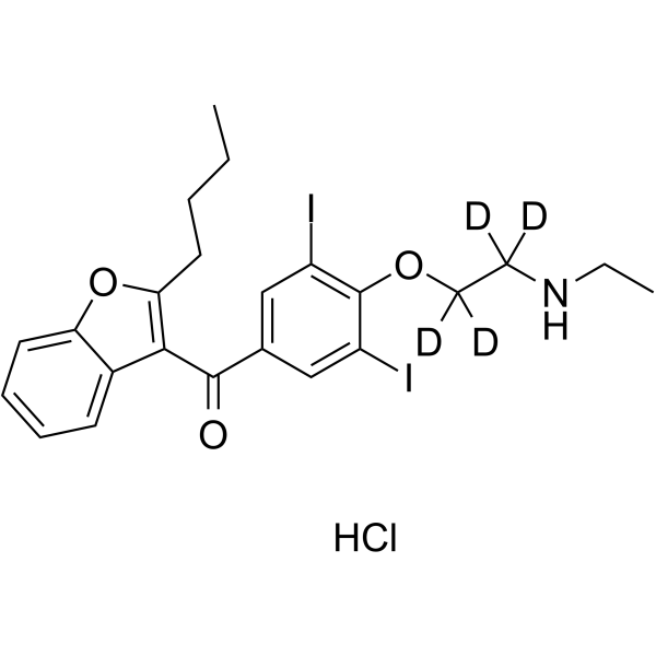 Desethyl Amiodarone-d4 hydrochloride Chemical Structure Desethyl Amiodarone-d4 hydrochloride