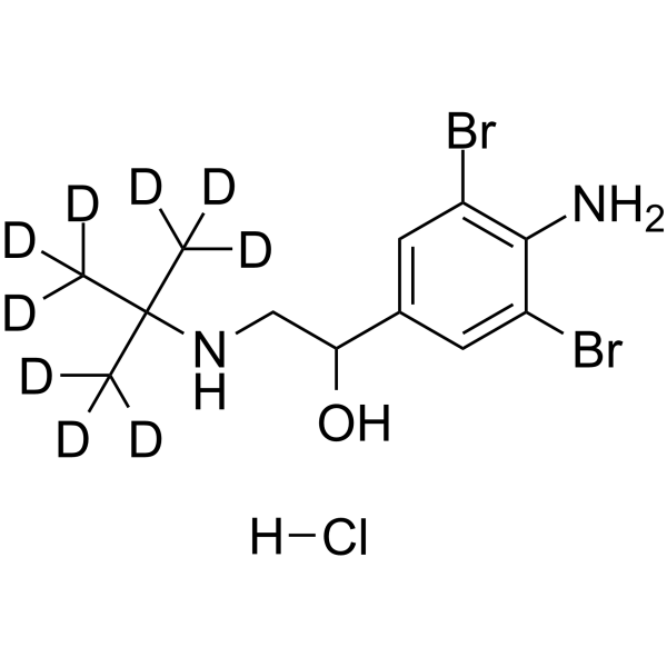 Brombuterol D9 hydrochloride Chemical Structure Brombuterol D9 hydrochloride(Synonyms: Bromobuterol D9 hydrochloride)