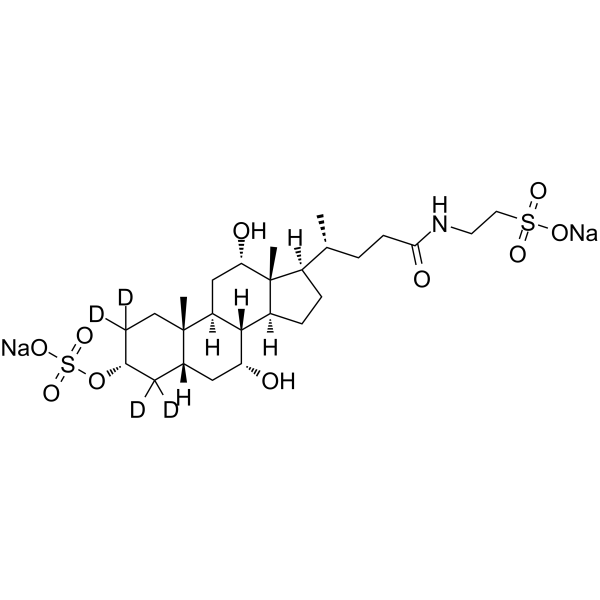 Taurocholic acid 3-sulfate-d4 disodium Chemical Structure Taurocholic acid 3-sulfate-d4 disodium