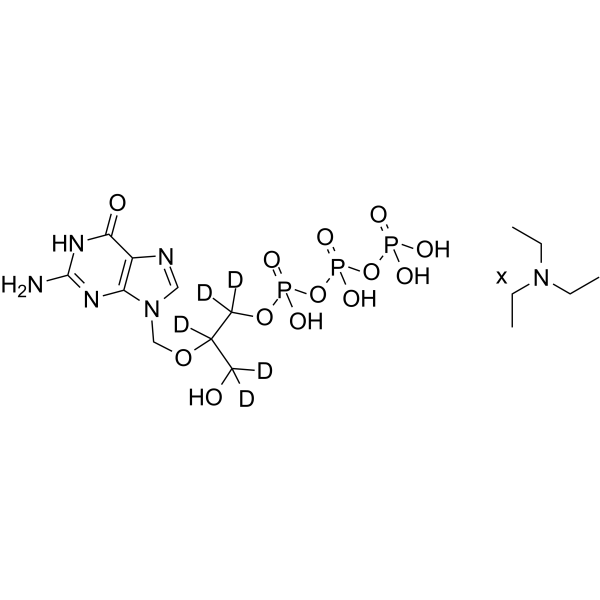 Ganciclovir triphosphate-d5 triethylamine Chemical Structure Ganciclovir triphosphate-d5 triethylamine