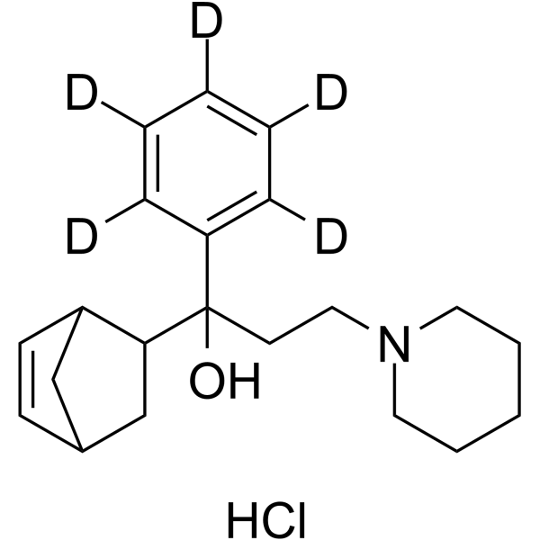 Biperiden-d5 hydrochloride Chemical Structure Biperiden-d5 hydrochloride(Synonyms: KL 373-d5 hydrochloride)