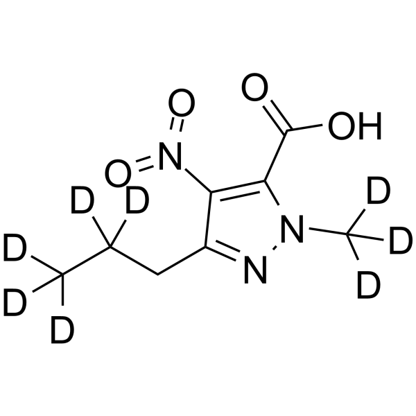 1-Methyl-4-nitro-3-propyl-1H-pyrazole-5-carboxylic acid-d8 Chemical Structure 1-Methyl-4-nitro-3-propyl-1H-pyrazole-5-carboxylic acid-d8