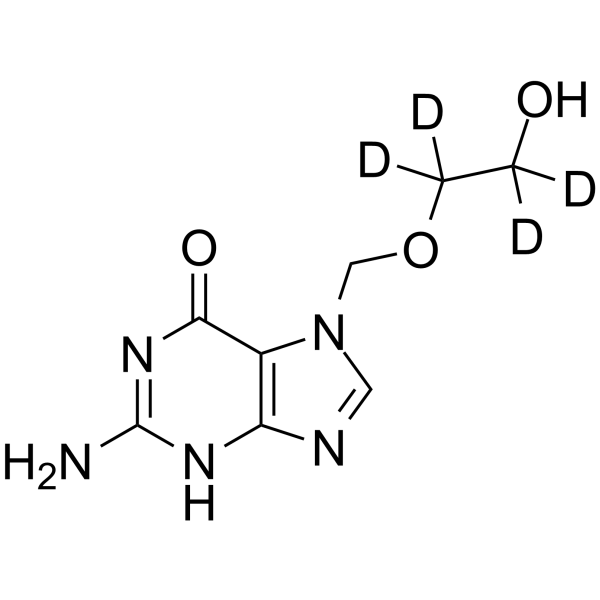 N7-[(2-Hydroxyethoxy)methyl)guanine-d4 Chemical Structure N7-[(2-Hydroxyethoxy)methyl)guanine-d4