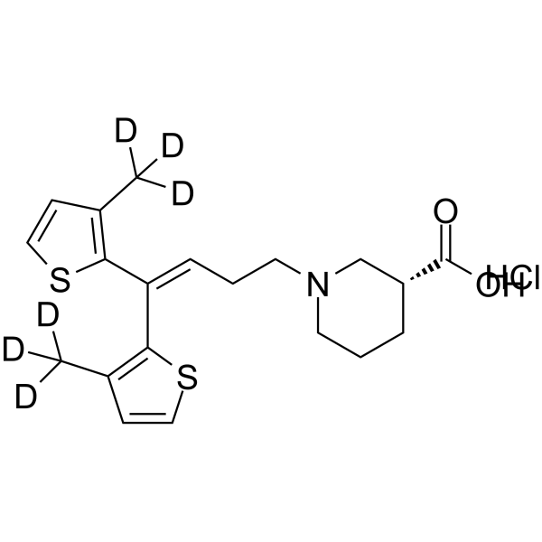 Tiagabine-methyl-d6 hydrochloride Chemical Structure Tiagabine-methyl-d6 hydrochloride