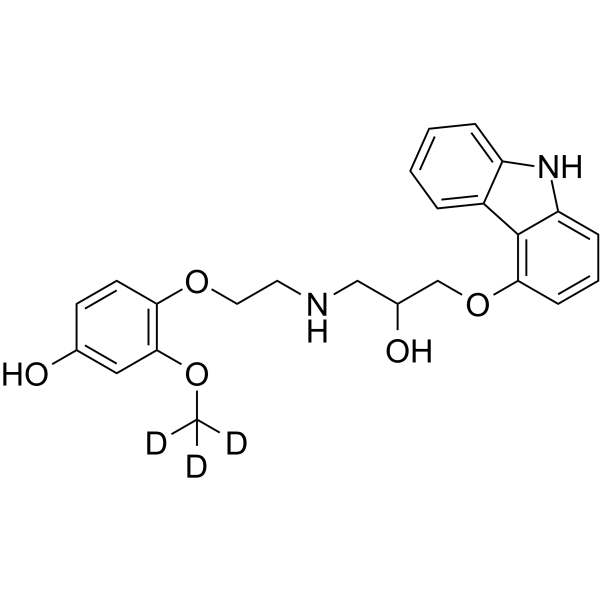 4’-Hydroxyphenyl Carvedilol-d3 Chemical Structure 4’-Hydroxyphenyl Carvedilol-d3