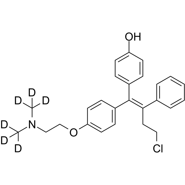 (E/Z)-4-Hydroxy Toremifene-d6 Chemical Structure (E/Z)-4-Hydroxy Toremifene-d6