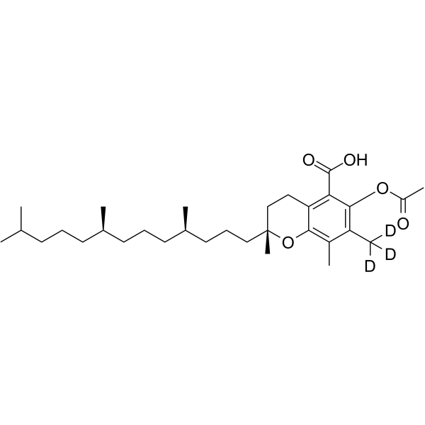 Delta-Tocopherol-5-formyl-chroman-5-carboxylic acid-6-acetoxy-d3 Chemical Structure Delta-Tocopherol-5-formyl-chroman-5-carboxylic acid-6-acetoxy-d3