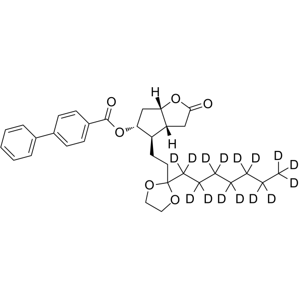 (-)-Corey lactone-heptyldioxolane-d15 Chemical Structure (-)-Corey lactone-heptyldioxolane-d15
