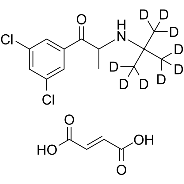 5-Chloro Bupropion-d9 fumarate Chemical Structure 5-Chloro Bupropion-d9 fumarate