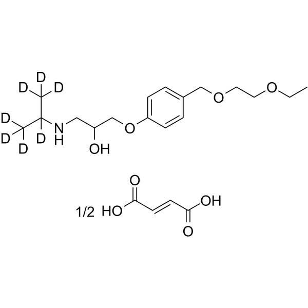 O-Desisopropyl-O-ethyl Bisoprolol-d7 hemifumarate Chemical Structure O-Desisopropyl-O-ethyl Bisoprolol-d7 hemifumarate
