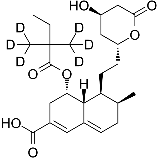 6-Carboxy ∆-5’,4’,5,6-Simvastatin-d6 Chemical Structure 6-Carboxy ∆-5’,4’,5,6-Simvastatin-d6