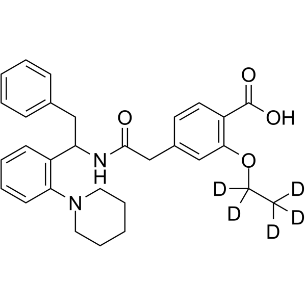 2-Desisopropyl-2-phenyl Repaglinide-d5 (Repaglinide Impurity) Chemical Structure 2-Desisopropyl-2-phenyl Repaglinide-d5 (Repaglinide Impurity)