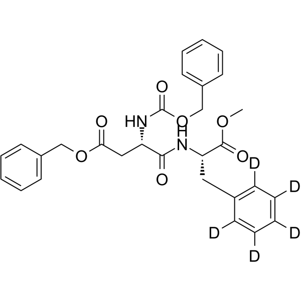 N-Benzyloxycarbonyl-O-benzoyl Aspartame-d5 Chemical Structure N-Benzyloxycarbonyl-O-benzoyl Aspartame-d5
