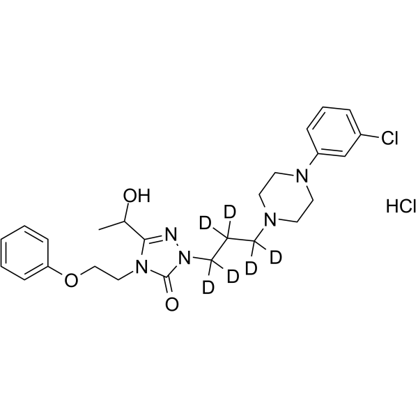 Hydroxy Nefazodone-d6 hydrochloride Chemical Structure Hydroxy Nefazodone-d6 hydrochloride
