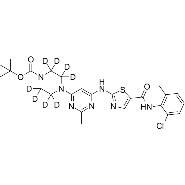 N-Boc-N-deshydroxyethyl Dasatinib-d8 Chemical Structure N-Boc-N-deshydroxyethyl Dasatinib-d8