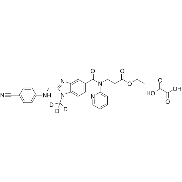 Deacetamidine Cyano Dabigatran-d3 Ethyl Ester Oxalate Chemical Structure Deacetamidine Cyano Dabigatran-d3 Ethyl Ester Oxalate