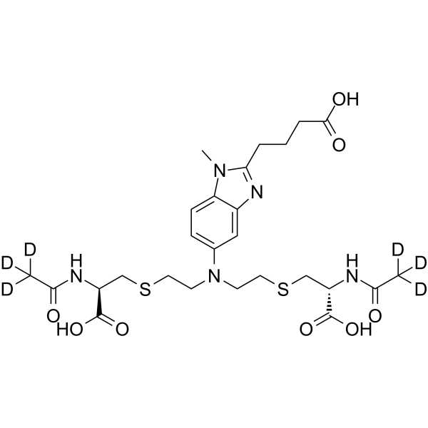 Bendamustine bis-mercapturic acid-d6 Chemical Structure Bendamustine bis-mercapturic acid-d6