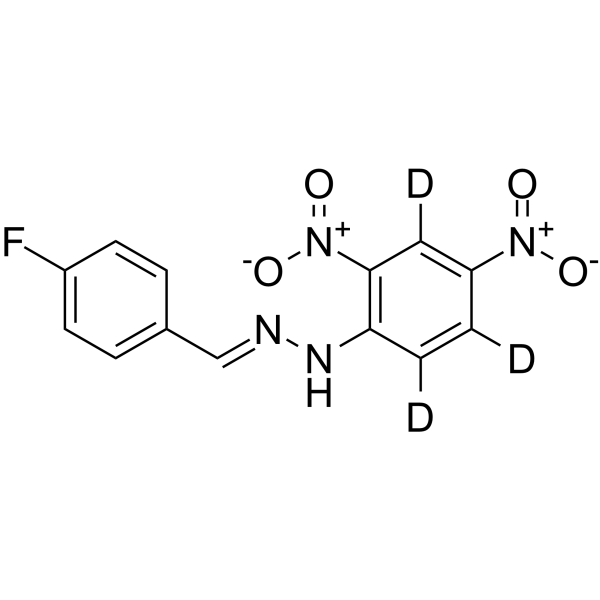 4-Fluorobenzaldehyde 2,4-dinitrophenylhydrazone-d3 Chemical Structure 4-Fluorobenzaldehyde 2,4-dinitrophenylhydrazone-d3