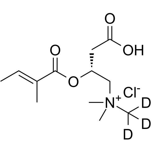 Tigloyl-L-carnitine-d3 chloride Chemical Structure Tigloyl-L-carnitine-d3 chloride