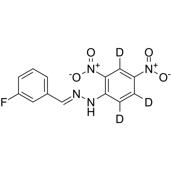 3-Fluorobenzaldehyde 2,4-dinitrophenylhydrazone-d3 Chemical Structure 3-Fluorobenzaldehyde 2,4-dinitrophenylhydrazone-d3